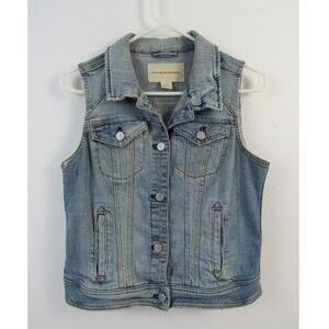 Pilcro and the Letterpress Medium Light Denim Vest Anthropologie Blue Jean